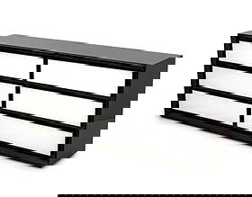 Modern Black & White Lacquered Dresser: Modern White and Black Lacquered Dresser, with six drawers. 29.5" H x 72" W x 14.25" D. Provenance: From a 30 West 63rd Street Collection. Keywords: Modern Furniture, Storage, Commode, Chest of drawer