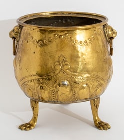 Arts & Crafts Repousse Brass Jardiniere