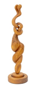 Modern Biomorphic Carved Wood Sculpture