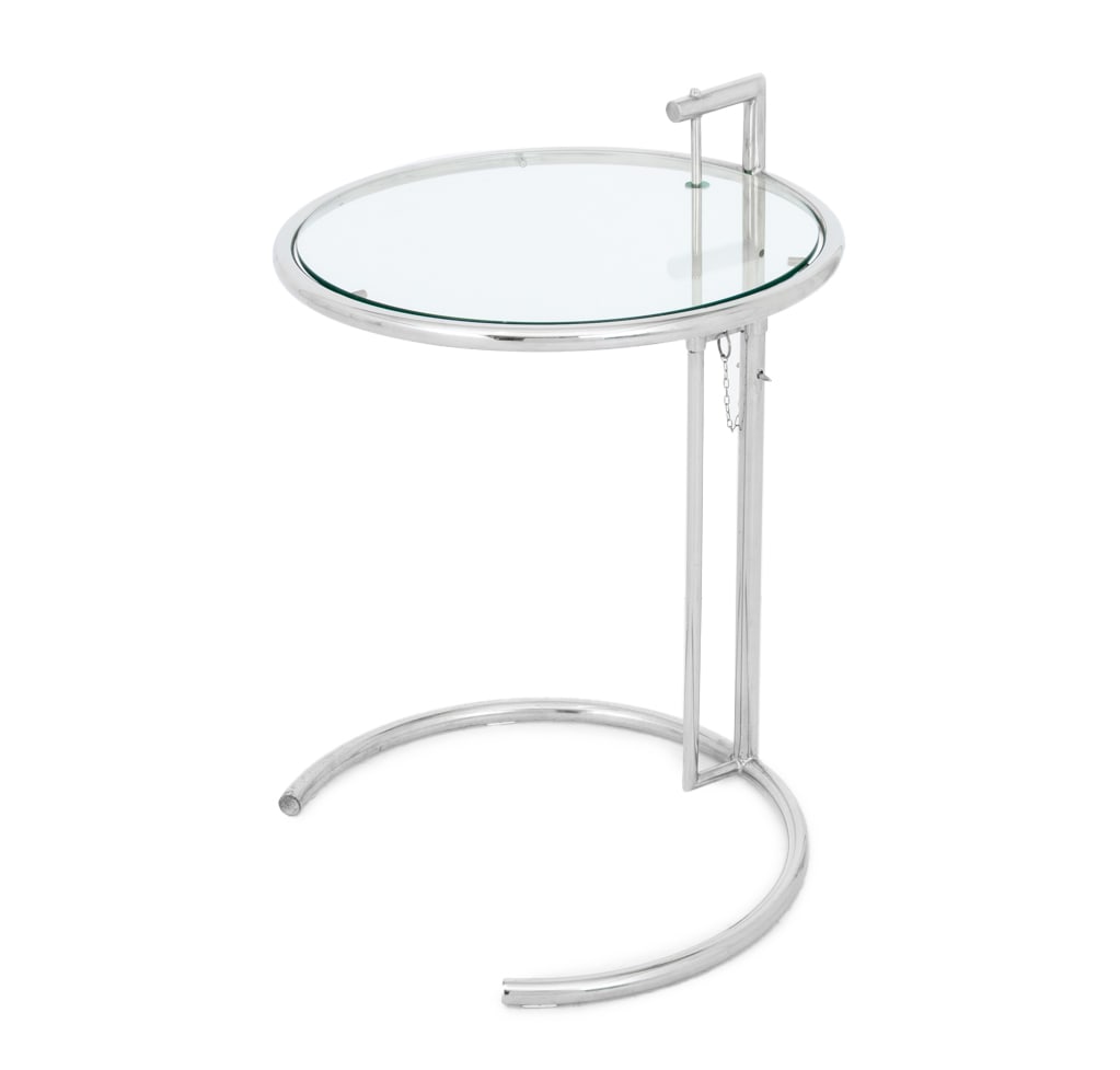 Eileen Gray Adjustable E 1027 Glass Top Side Table (1 of 9)
