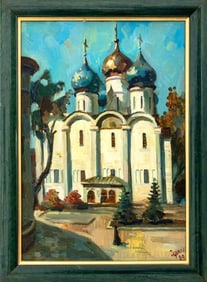 V. E. Gurev "In Zagorsk" Oil on Canvas, 1989