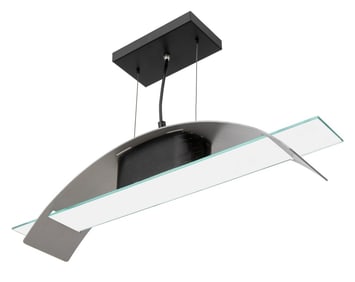 Postmodern Aluminum and Glass Pendant Lamp