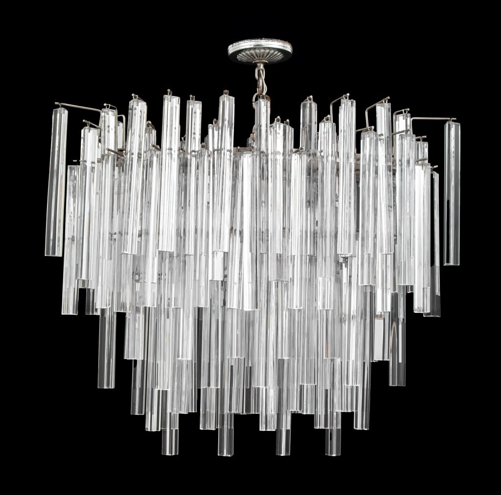 Venini for Camer Triedri Glass Chandelier, 1970s (1 of 4)