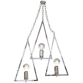 Mid-Century Modern Chrome 3-Light Chandelier