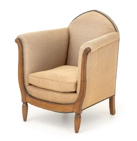 Art Deco Silk Blend Upholstered Bergere