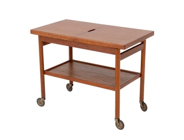 Danish Modern Teak Rolling Bar Cart
