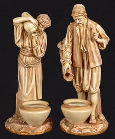 Royal Worcester "Water Carriers" Figures, Pair