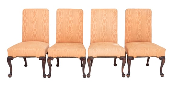 George II Style Mahogany Dining Chairs, 4