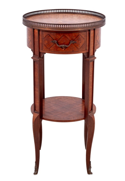 Louis XV Style Kingwood Marquetry Side Table (1 of 4)
