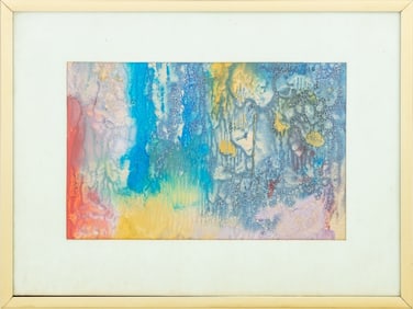 Contemporary Abstract Stain Painting Oil on Canvas