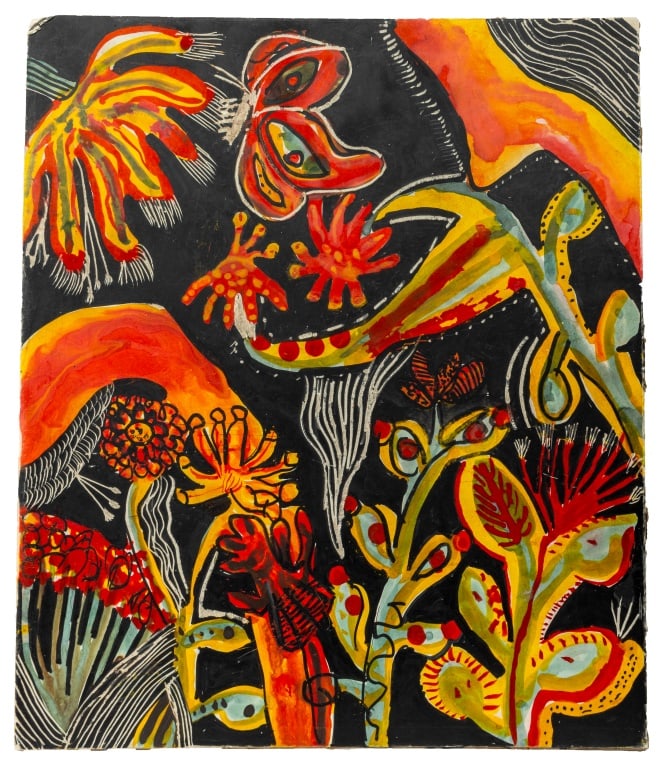 Irene Zevon Attr. Abstract Landscape Mixed Media (1 of 4)