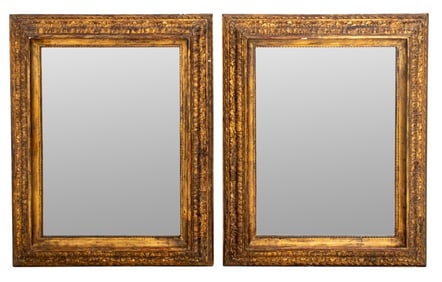 Baroque Style Giltwood Framed Mirrors, Pair