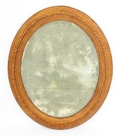 Victorian Style Giltwood Oval Beveled Glass Mirror