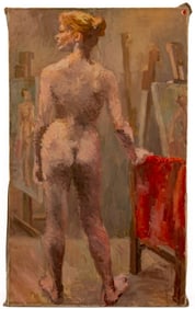 Donna Johnson Nude Woman Oil on Canvas, 1956