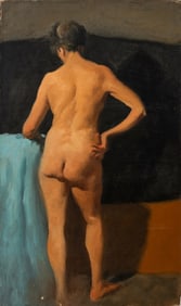 Brenden Berger Nude Woman Oil on Canvas, 1953