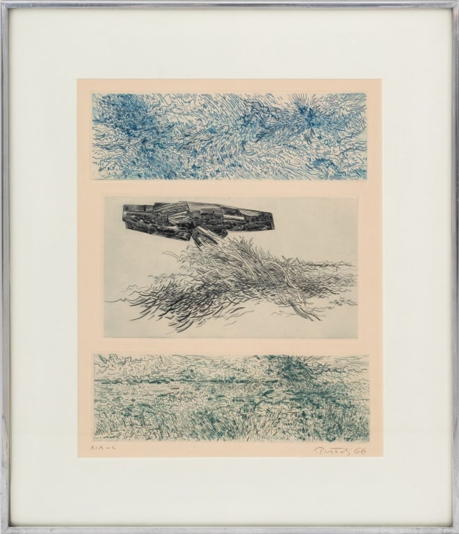 Gabor Peterdi "The Sea Shines" Etching, 1966 (1 of 6)