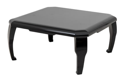 Asian Modern Black Lacquered Low Table