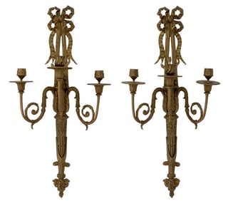 Louis XVI Style Gilt Bronze Appliques, Pair