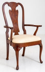 Henredon Queen Anne Style Mahogany Open Armchair