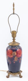 Moorcroft Pottery "Pomegranate" Vase Lamp, 1920s