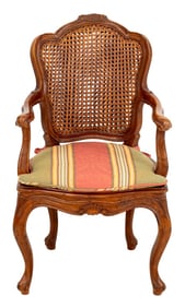 Italian Louis XV Style Walnut Children's Fauteuil