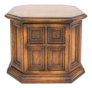 Renaissance Style Octagonal Side Table Cabinet