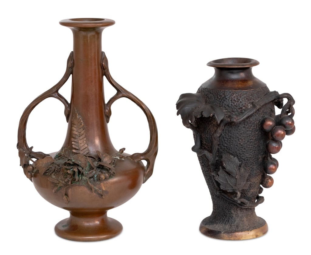 Japanese Meiji Bronze Vases, 2 (1 of 4)