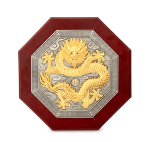 Royal Selangor Partial Gilt Pewter Dragon Plaque