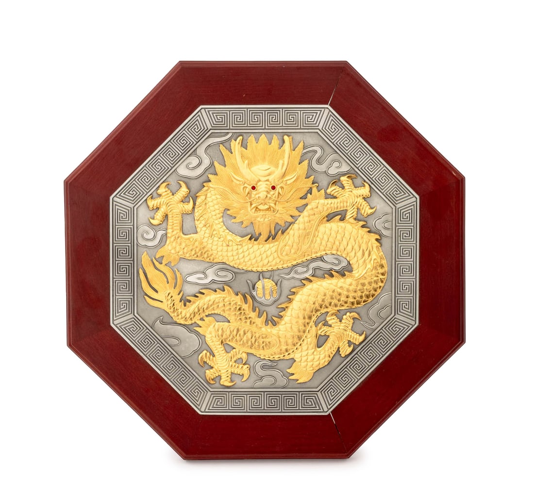 Royal Selangor Partial Gilt Pewter Dragon Plaque (1 of 6)
