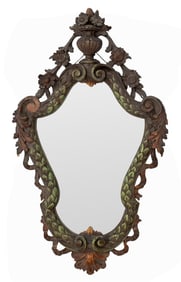 Baroque Style Carved Wood Mirror, 19th C.