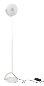 Postmodern White Enameled Metal Floor Lamp