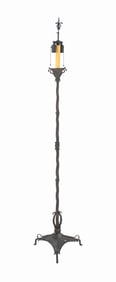 Edgar Brandt Style Wrought Iron Floor Lamp