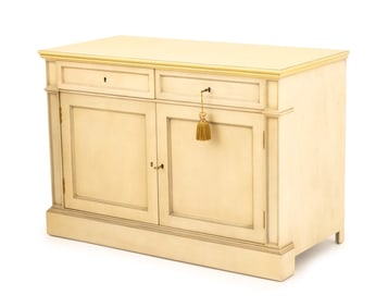 Contemporary White Painted Laminate Top Cabinet