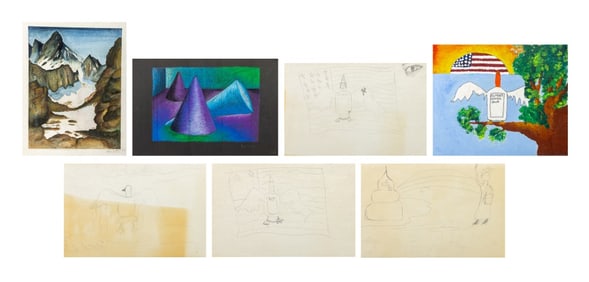 Aline Carton Mixed Media Works on Paper, 6