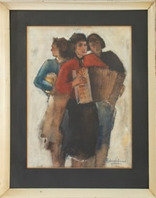 Jan Rijlaarsdam Figural Scene Watercolor on Paper