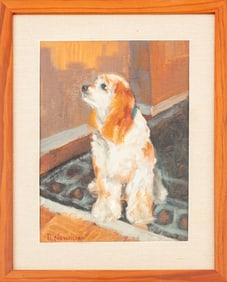 Daniel Newman Cocker Spaniel Oil on Board