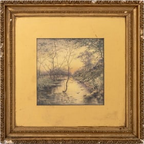 Mary B. Bemus Creek in the Forest Watercolor