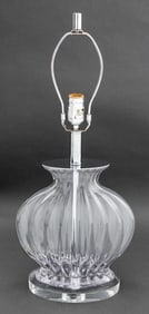 Italian Style Ribbed Bulbous Form Glass Table Lamp