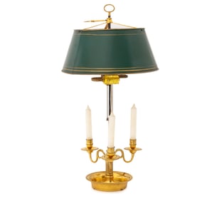 French Empire Style Gilt Brass Bouillotte Lamp