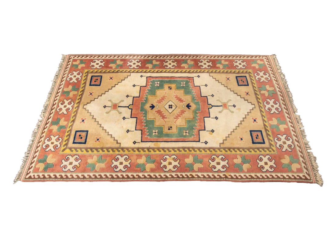 Turkish Kilim Carpet, 10' 2" x 7' 4": Turkish Kilim Carpet, with multicolored geometric designs. 10' 2" L x 7' 4" W. Provenance: From a New City Estate. Keywords: Area Rugs, Carpets, Textiles, Floor covering, Interior design, Decorative A