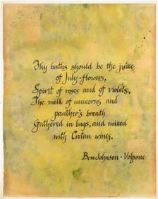 Ben Jonson "Volpone" Calligraphy Watercolor