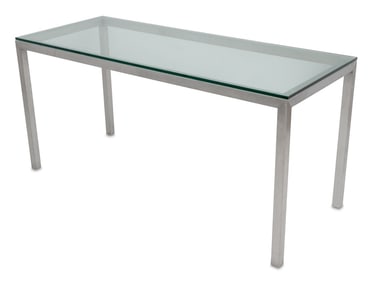 Mid-Century Modern Chrome and Glass Console Table
