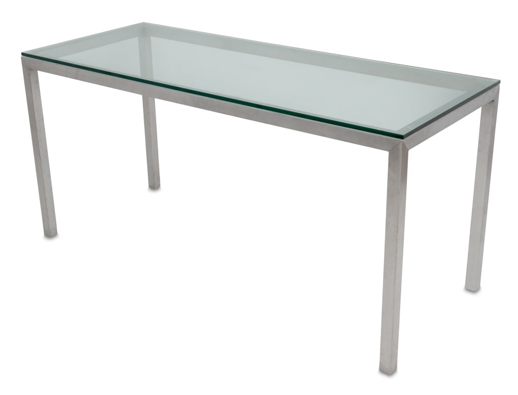 Mid-Century Modern Chrome and Glass Console Table (1 of 6)