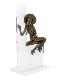 Arthur Glickman "Cowgirl" Bronzed Resin Sculpture
