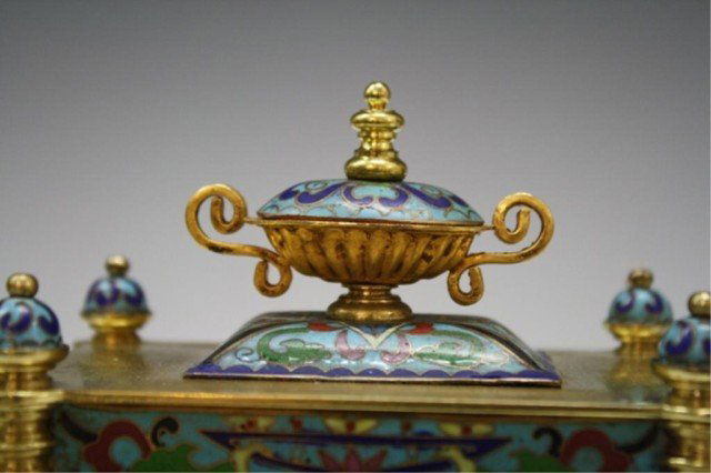 Chinese Cloisonne Clock - 7