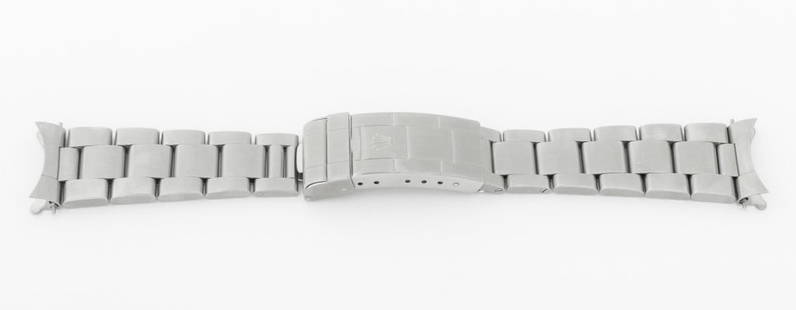 Rolex Oyster 20mm Flip-Lock Solid Link Bracelet: Rolex Genuine Oyster 20mm Stainless Steel Flip-Lock Solid Link Bracelet, with 11 links, model no. 93150, "W10" date code, and "501" to the endlinks, marked "Swiss Made / Rolex / Steelinox / 93150 / W