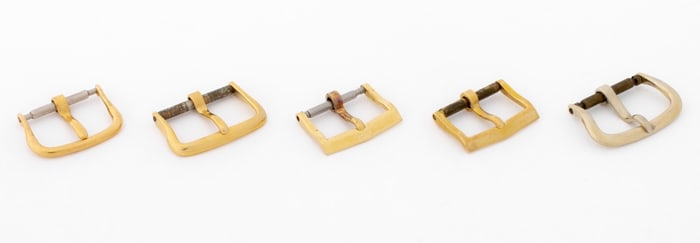 Elgin, Longines, Etc. Gold Loose Watch Buckles, 5
