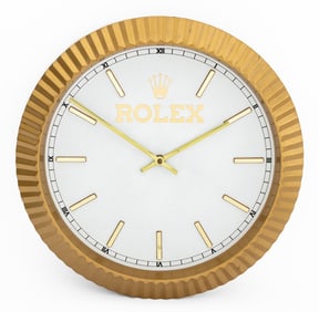 Rolex Gold-Tone Painted Resin Wall Clock