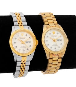 Croton Diamond Gold-Plated Steel Watches, 2