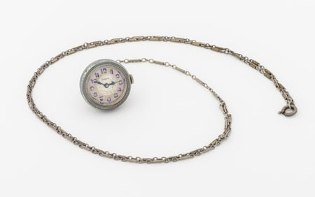 Sunrite Sterling Enamel Pendant Watch Necklace